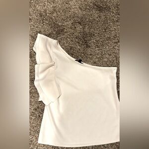 Banana Republic One Shoulder Flutter Sleeve Top Petite Small